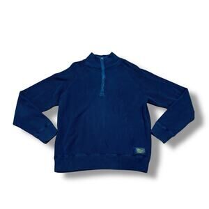 Polo Jeans Company Men Size XXL Blue 1/4 Zip Ribbed Cotton Sweater Ralph Lauren